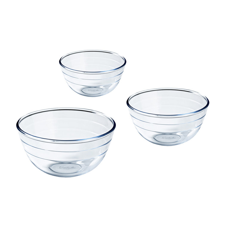 Ôcuisine Borosilicate 3 Piece Glass Mixing Bowl Set Wayfair